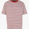 Marc O'Polo Gestreept, Katoenen T-shirt Met Ronde Hals | Rood