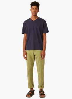 HAMILTON - Regular-fit, Katoenen T-shirt Met V-hals | Blauw -Havaianas Shop 4175541