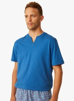HAMON - Katoenen T-shirt Met Tuniekhals | Blauw -Havaianas Shop 4175546