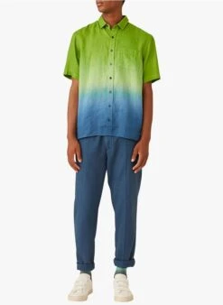 DARIO - Rechte, Katoenen Broek Met Textuur | Blauw -Havaianas Shop 4175599