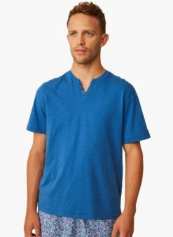 HAMON - Katoenen T-shirt Met Tuniekhals | Blauw -Havaianas Shop 4213048
