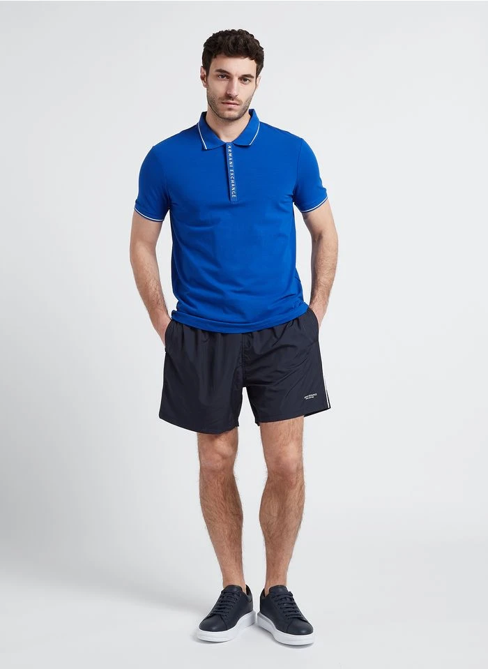 Armani Exchange Lage, Gladde, Leren Sneakers | Blauw 6 Armani Exchange Lage, Gladde, Leren Sneakers | Blauw - Afbeelding 4